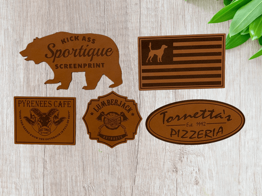 DESIGN YOUR OWN: Individual Large Laser Engraved Leather Patches - made  from genuine leather